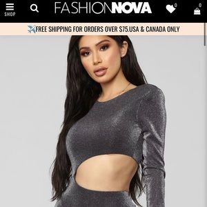 Fashion Nova- SPARKLE VIBES BIKER ROMPER